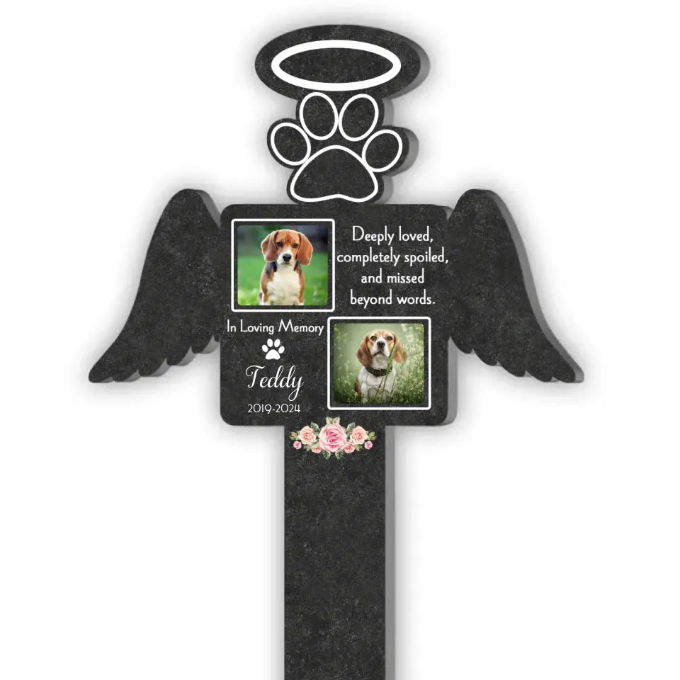 Deeply Loved, Completely Spoiled, And Missed Beyond Words - Personalized Plaque Stake - MM-PS107