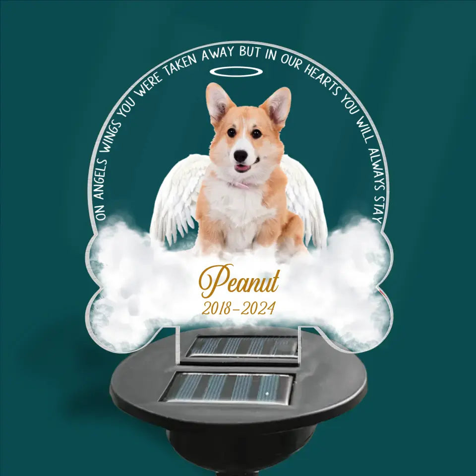 One Angels Wings You Were Taken Away - Personalized Solar Light, Gift For Dog Lover - MM-SL166