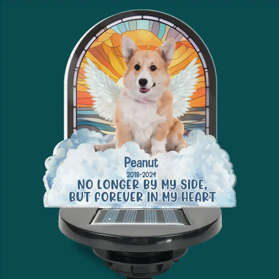 No Longer By My Side, But Forever In My Heart - Personalized Solar Light, Memorial Gift - SL170