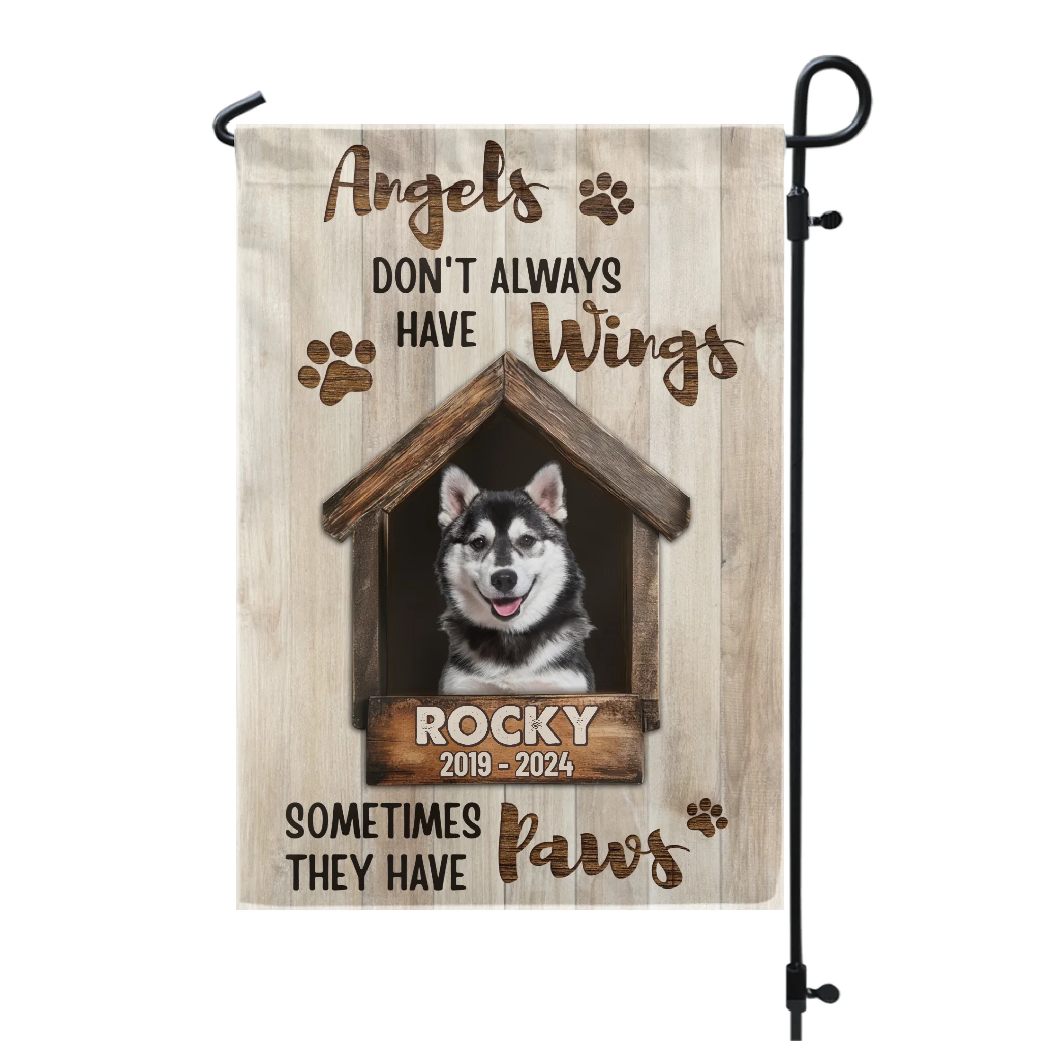 Angels Don’t Always Have Wings - Personalized Garden Flag, Pet Memorial Gift, Loss Of Pet, Sympathy Gift