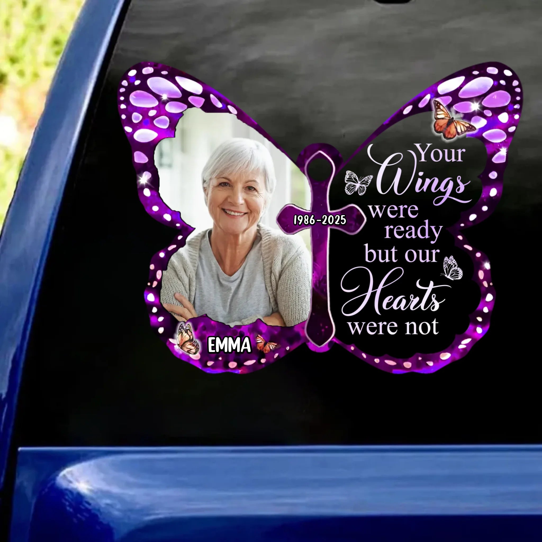 Your Wings Were Ready, But My Heart Was Not - Personalized Decal, Memorial Gift For Loss Of Loved One, Memorial Decal