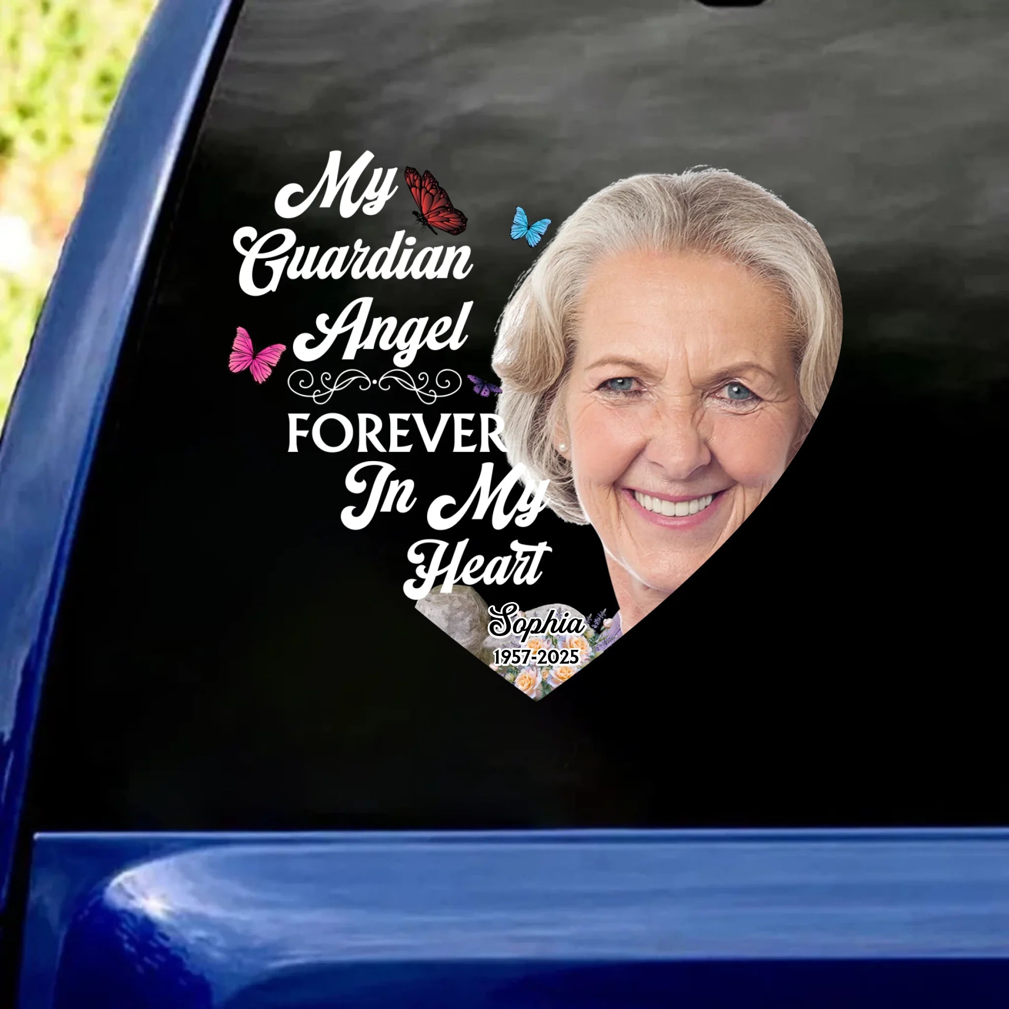 My Guardian My Angel Forever In My Heart - Personalized Decal, Memorial Gift For Loss Of Loved One