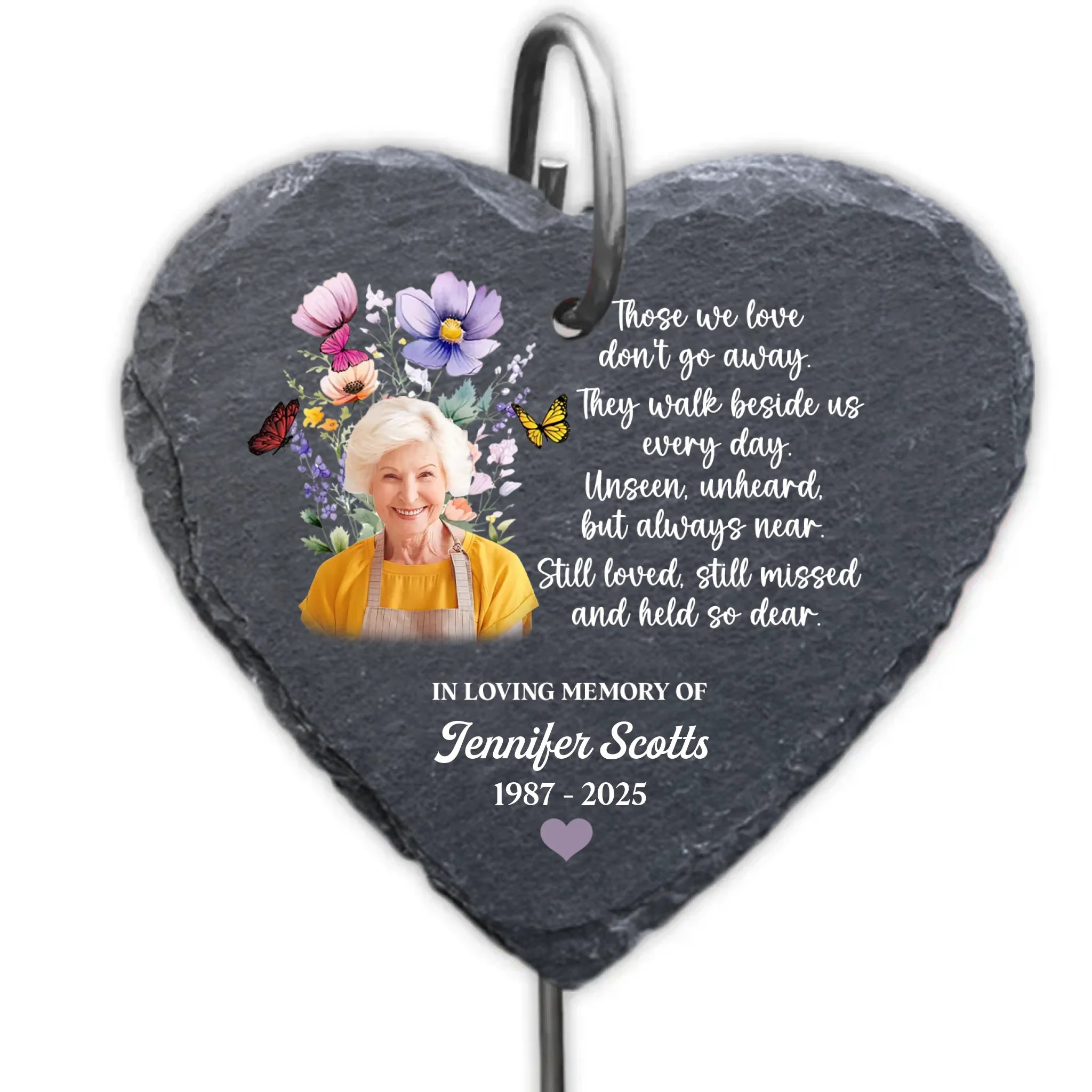 Butterfly Flower They Walk Beside Us Everyday - Personalized Garden Slate, Memorial Gift For Loss Of Loved One