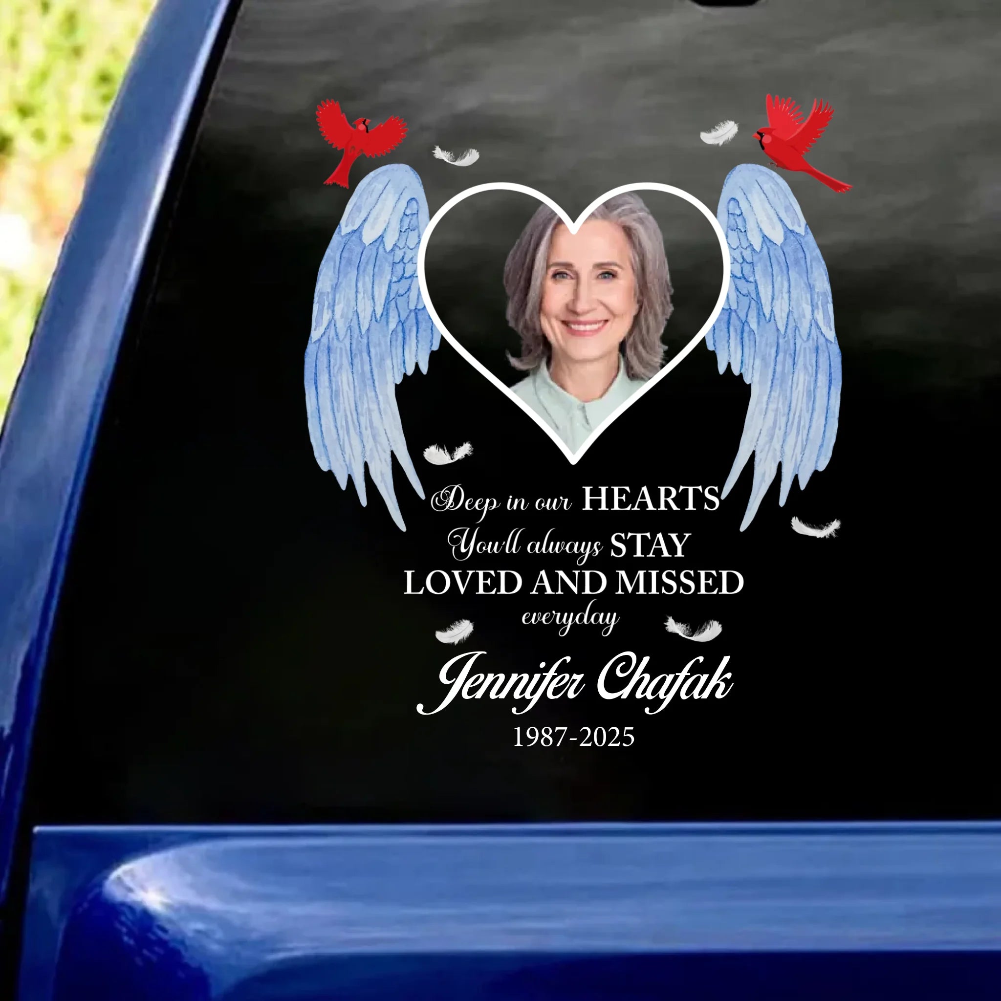 Deep In Our Heart You’ll Always Stay - Personalized Decal, Memorial Gift For Loss Of Loved One