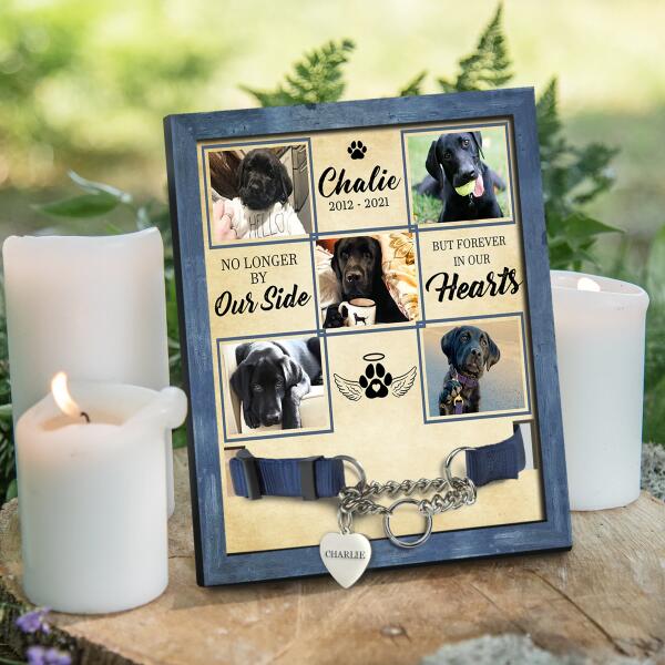 No Longer By Our Side, But Forever In Our Hearts, Personalized Pet Memorial Sign, Gift For Pet Loss