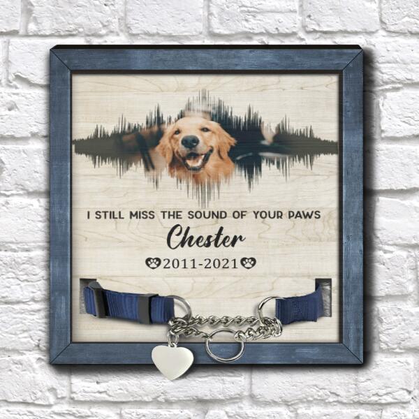 Miss The Sound Of Paws, Sound Wave Art, Personalized Pet Memorial Sign, Pet Loss Gifts