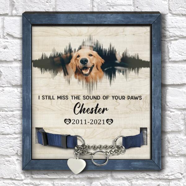 Miss The Sound Of Paws, Sound Wave Art, Personalized Pet Memorial Sign, Pet Loss Gifts