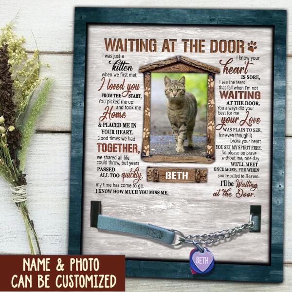 Waiting At The Door Personalized Pet Memorial Sign