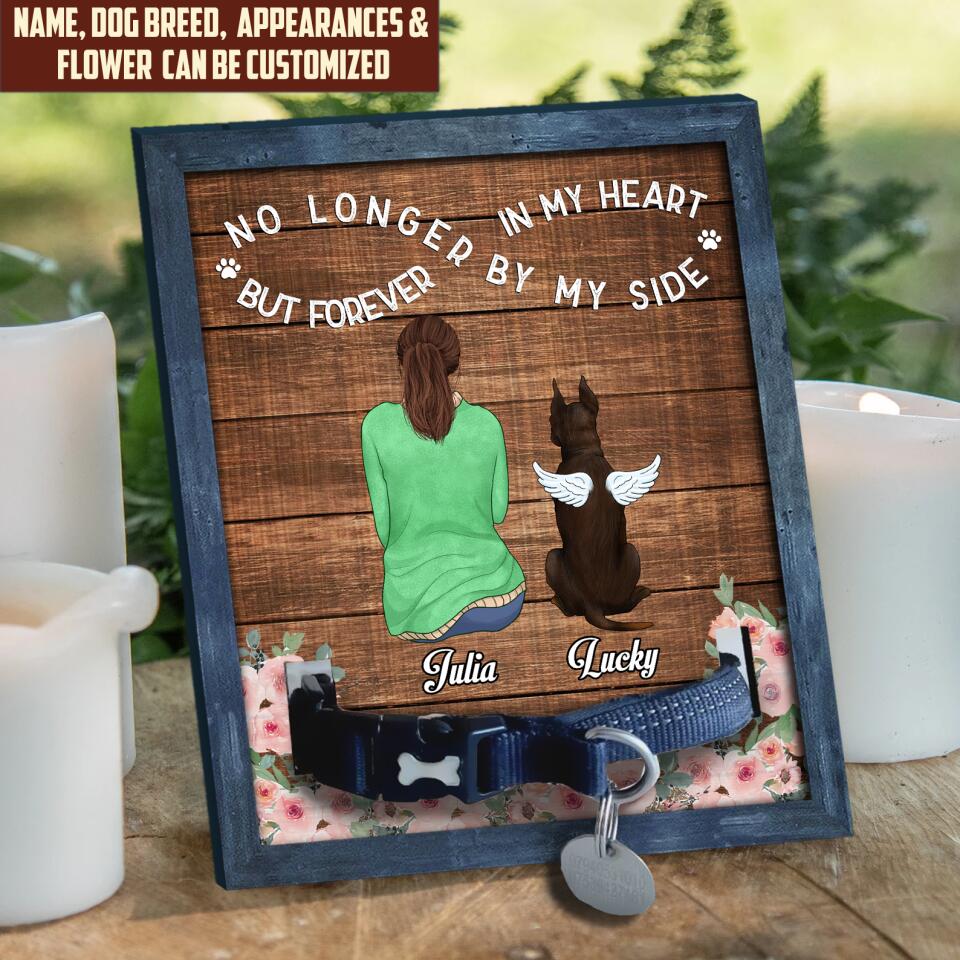 No Longer By My Side But Forever In My Heart Personalized Pet Memorial Sign, Unique Pet Loss Gift
