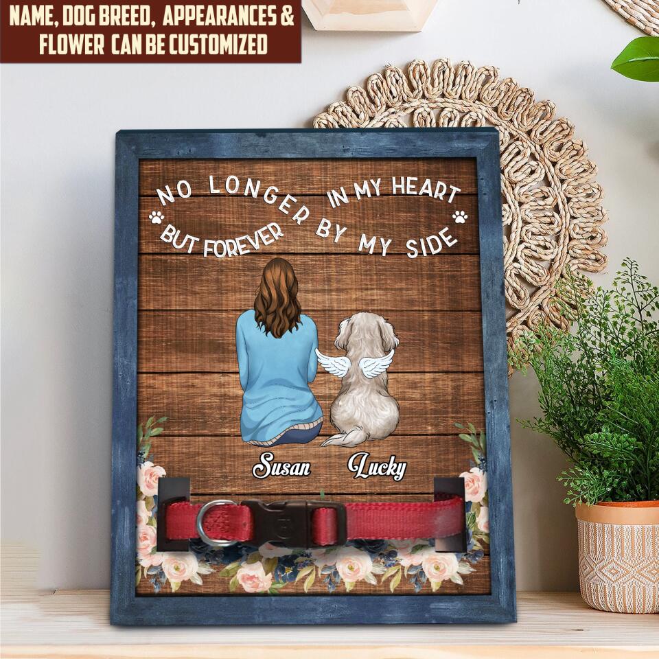 No Longer By My Side But Forever In My Heart Personalized Pet Memorial Sign, Unique Pet Loss Gift