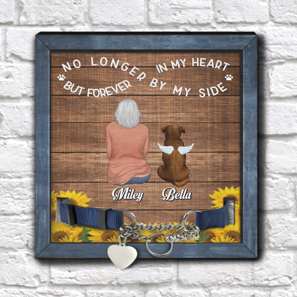 No Longer By My Side But Forever In My Heart Personalized Pet Memorial Sign, Unique Pet Loss Gift