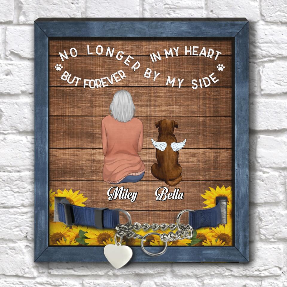No Longer By My Side But Forever In My Heart Personalized Pet Memorial Sign, Unique Pet Loss Gift
