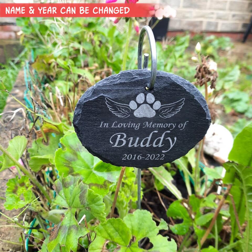 In Loving Memory of Pet, Custom Engraved Garden Slate Sign, Personalized Pet Loss Gift, Garden Memorial