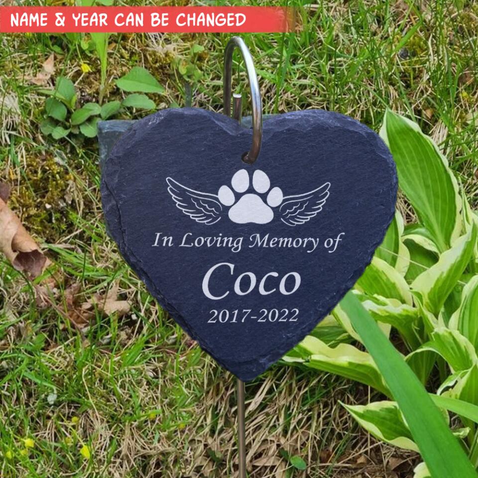 In Loving Memory of Pet, Custom Engraved Garden Slate Sign, Personalized Pet Loss Gift, Garden Memorial