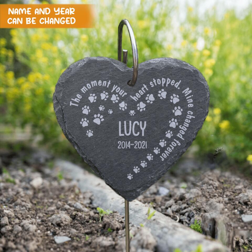 The Moment Your Heart Stopped - Personalized Garden Slate, Pet Memorial, Pet Loss Gift, Bereavement Gift, Garden Memorial, Sympathy Gift