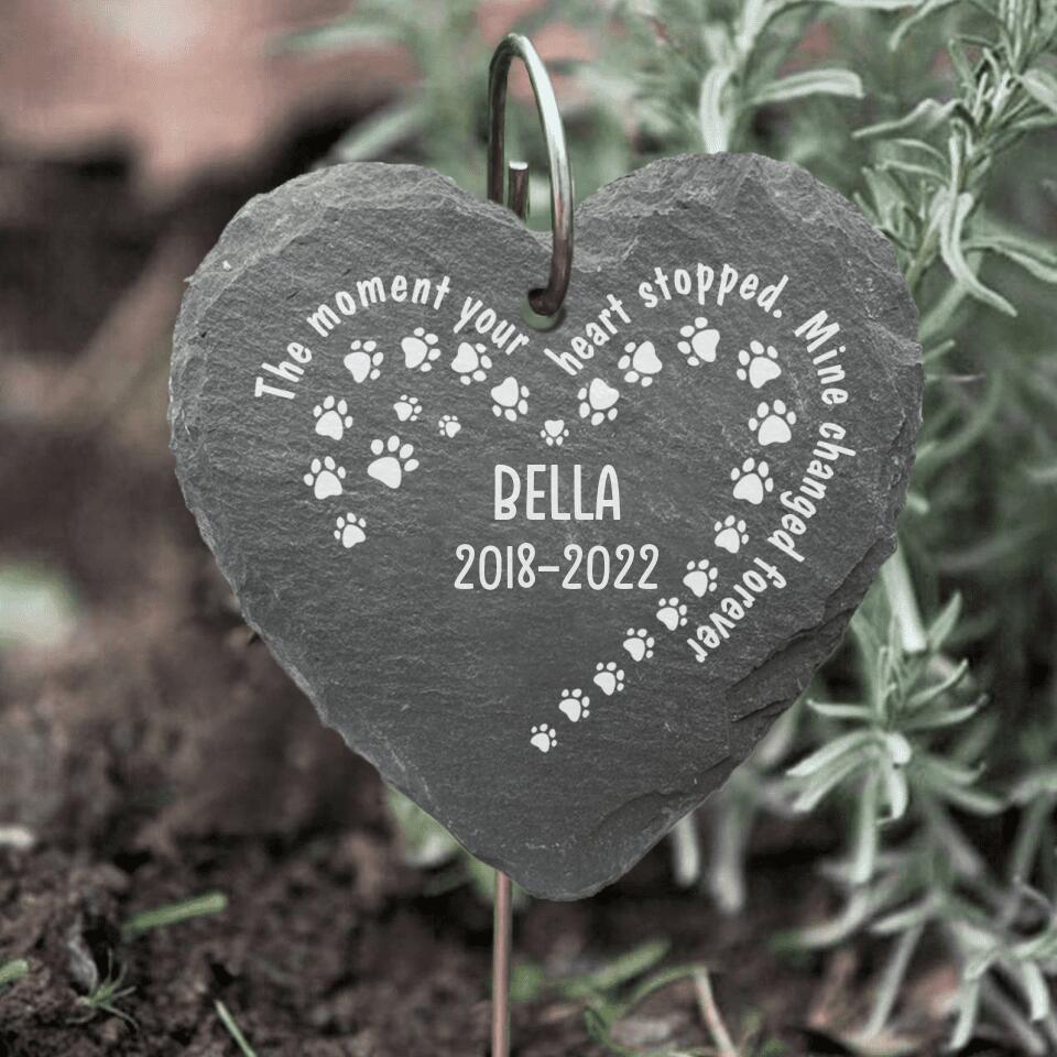 The Moment Your Heart Stopped - Personalized Garden Slate, Pet Memorial, Pet Loss Gift, Bereavement Gift, Garden Memorial, Sympathy Gift