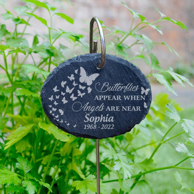 Butterflies Appear When Angels Are Near -Personalized Garden Slate, Memorial Gift
