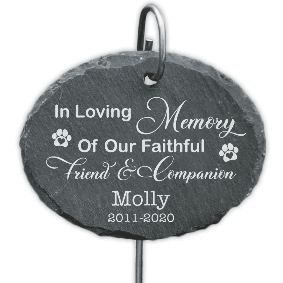 In Loving Memory Of Our Faithful Friend &amp; Companion - Personalized Garden Slate