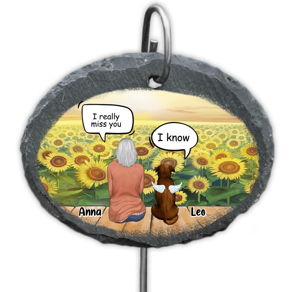 I Still Miss The Sound Of Your Paws, Pet Loss Gift - Personalized Slate