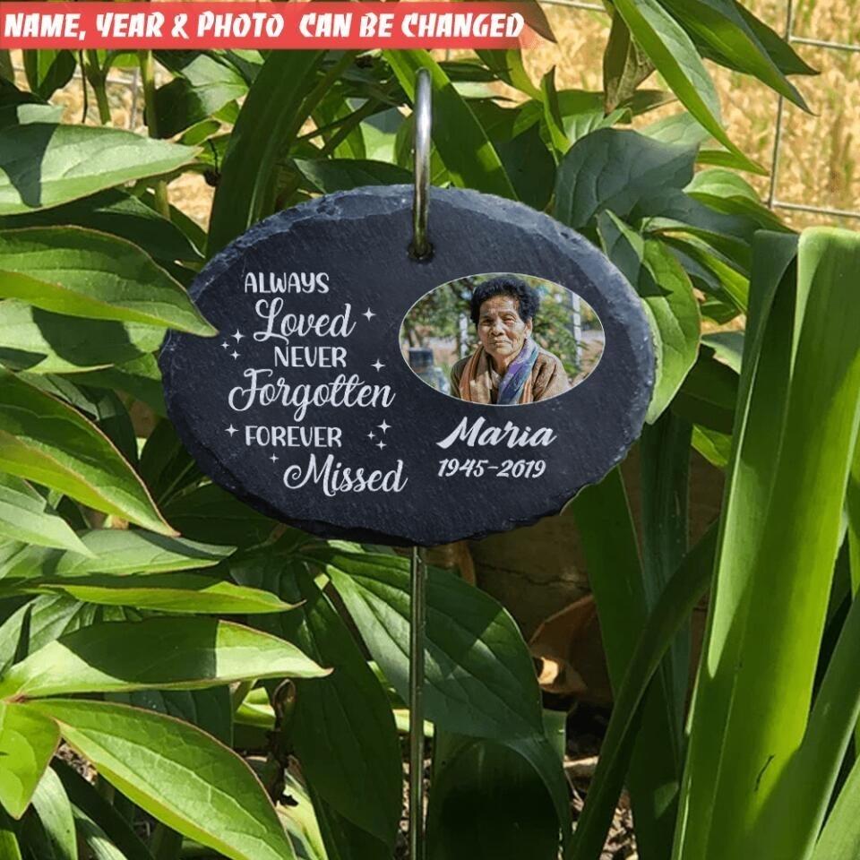 Always On Our Minds, Forever In Our Hearts - Upload Image - Personalized Custom Garden Slate - GS27