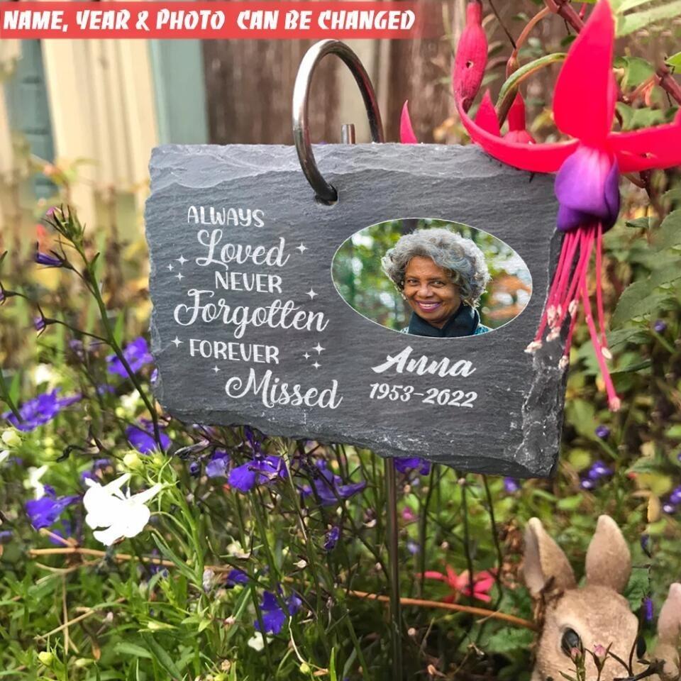 Always On Our Minds, Forever In Our Hearts - Upload Image - Personalized Custom Garden Slate - GS27
