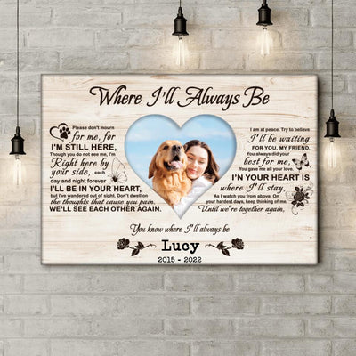 Where I'll Always Be Please Don't Mourn For Me, For I'm Still Here - Personalized Canvas