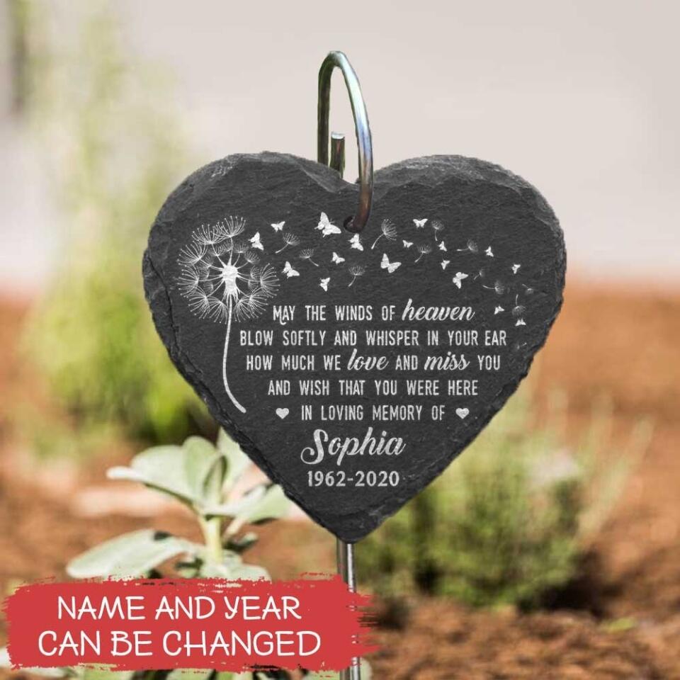 May the Winds of Heaven Blow Softly - Personalized Garden Slate
