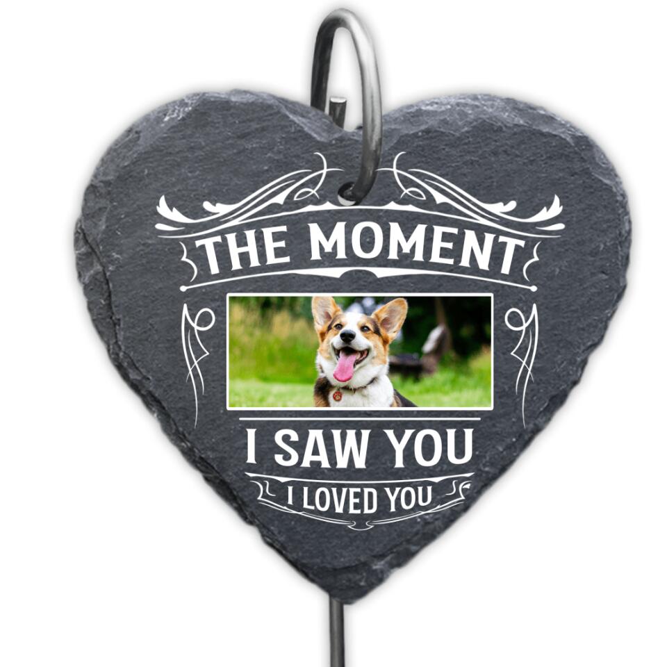 The Moment I Saw You, I Loved You - Personalized Garden Slate