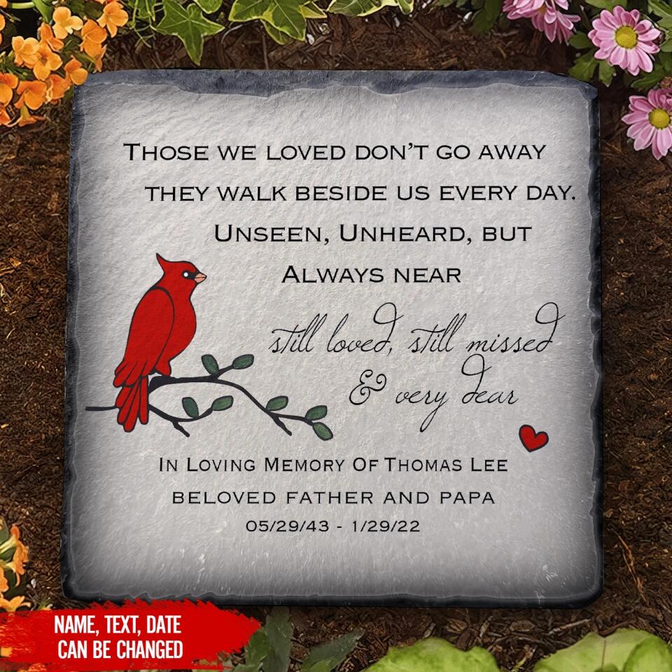 Memorial Stone with Cardinal. PERSONALIZED Memorial Gift for Home or Garden