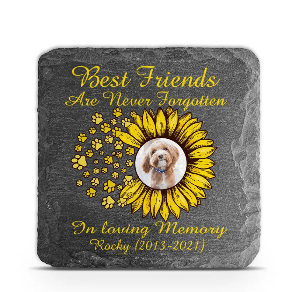 Best Friends Are Never Forgotten, Pet Loss Gift - Personalized Memorial Stone