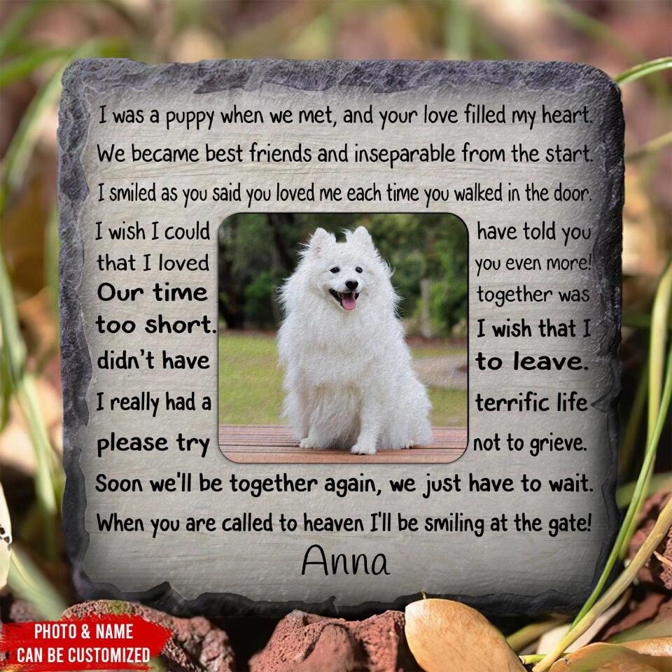 I Was A Puppy When We Met, Pet Loss Memorial - Personalized Memorial Stone