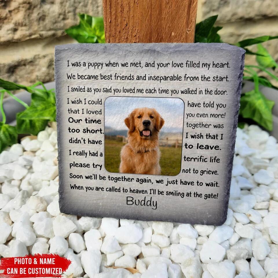 I Was A Puppy When We Met, Pet Loss Memorial - Personalized Memorial Stone