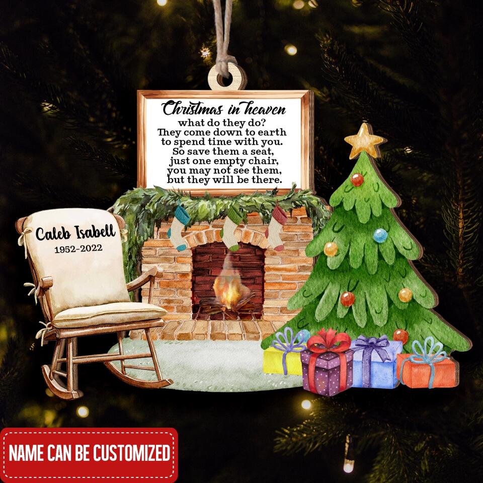 Memorial Ornament - Custom Sympathy Gift - Thinking Of You - Remembrance Gift - In Memory Ornament - Personalized Christmas In Heaven Ornament - OCP386