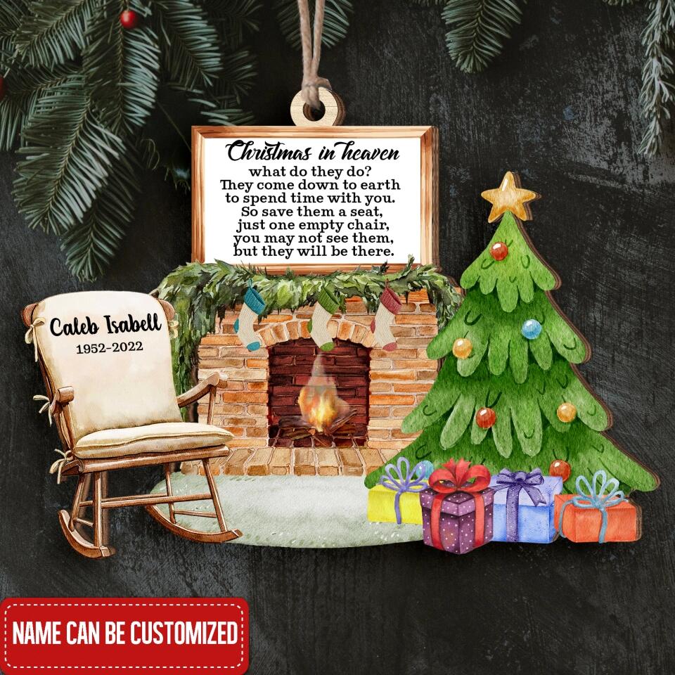 Memorial Ornament - Custom Sympathy Gift - Thinking Of You - Remembrance Gift - In Memory Ornament - Personalized Christmas In Heaven Ornament - OCP386