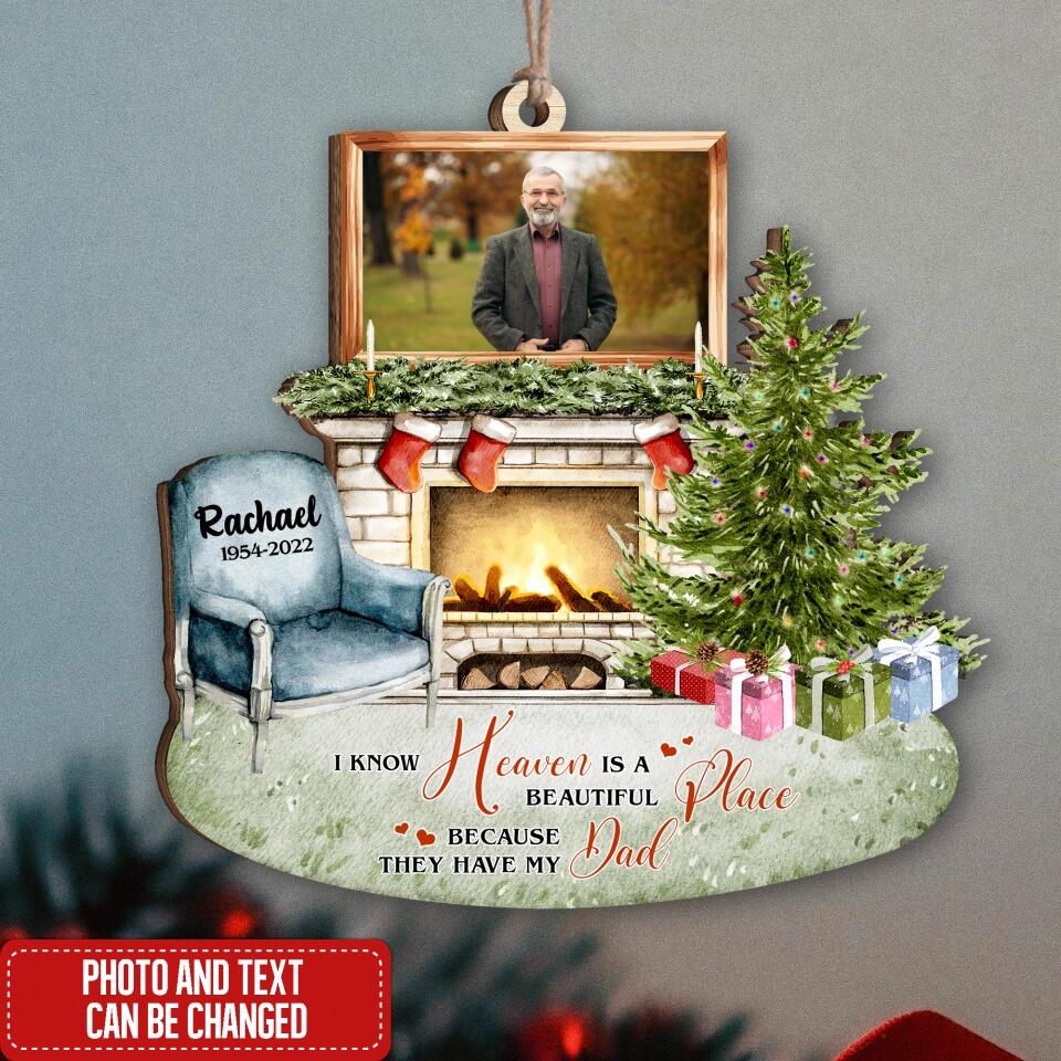 Personalized Memorial Wooden Ornament - Custom Sympathy Gift - Thinking Of You - Remembrance Gift - In Memory Ornament - Personalized Christmas In Heaven Ornament