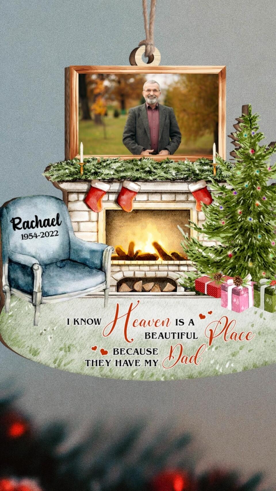 Personalized Memorial Wooden Ornament - Custom Sympathy Gift - Thinking Of You - Remembrance Gift - In Memory Ornament - Personalized Christmas In Heaven Ornament