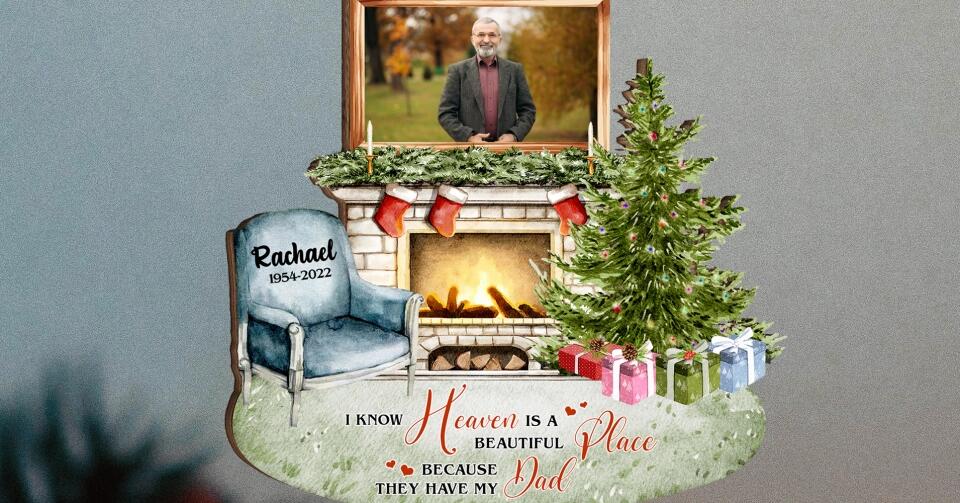 Personalized Memorial Wooden Ornament - Custom Sympathy Gift - Thinking Of You - Remembrance Gift - In Memory Ornament - Personalized Christmas In Heaven Ornament