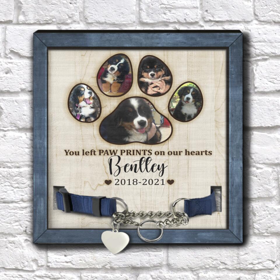 You Left Paw Prints On Our Hearts, Personalized Pet Memorial Sign, Unique Pet Loss Gift