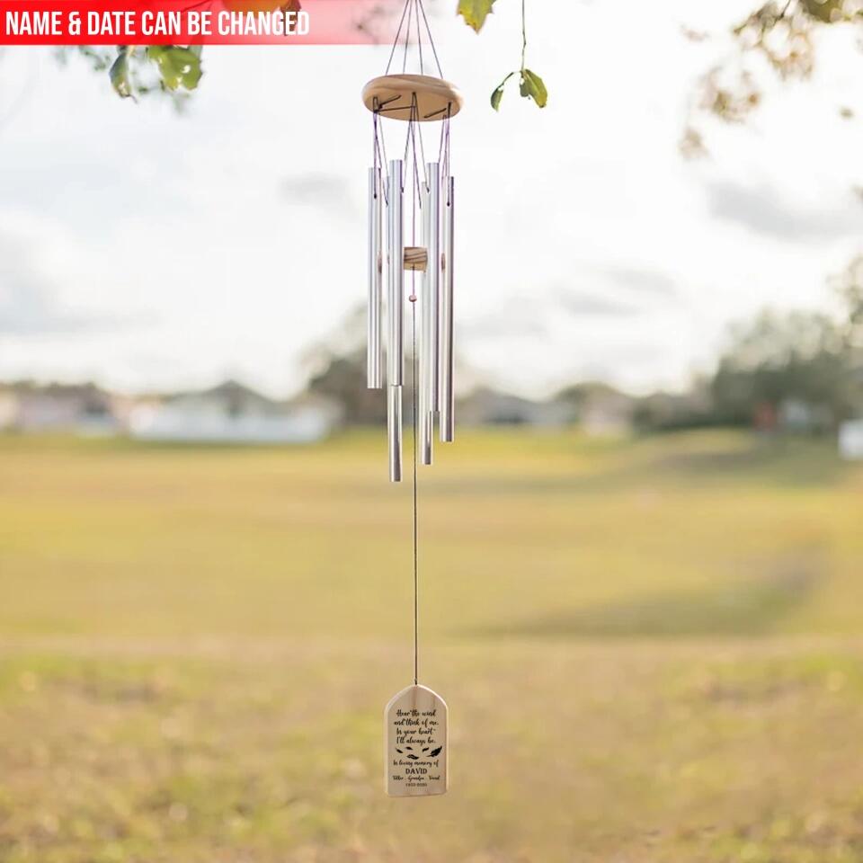 Hear The Wind And Think Of Me - Personalized Wing Chimes, Memorial Tribute