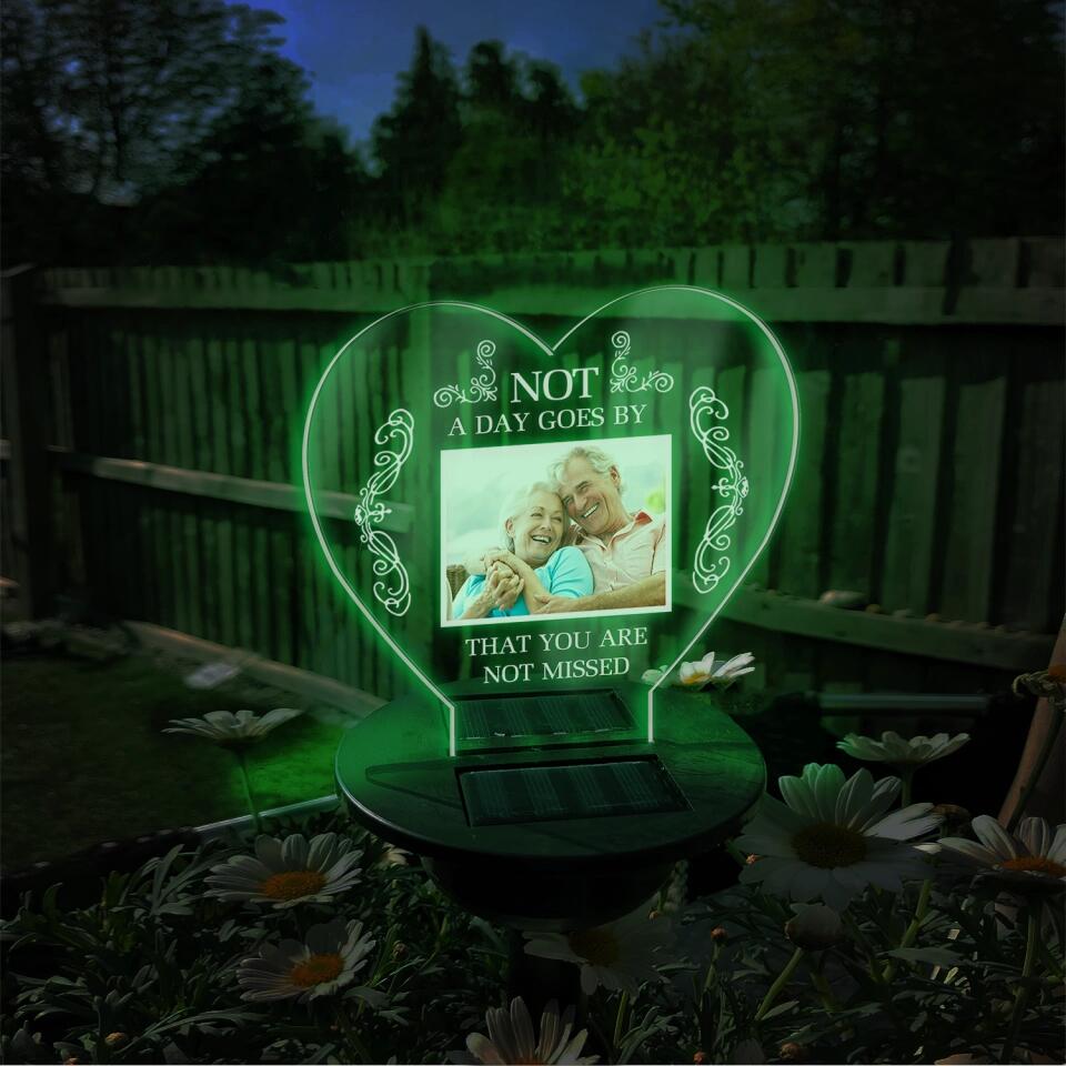 Not A Day Goes By That You Are Not Missed - Personalized Solar Light, Memorial Gift