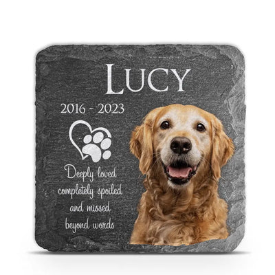Deeply Loved Completely Spoiled And Missed Beyond Words - Personalized Memorial Stone Base Stand