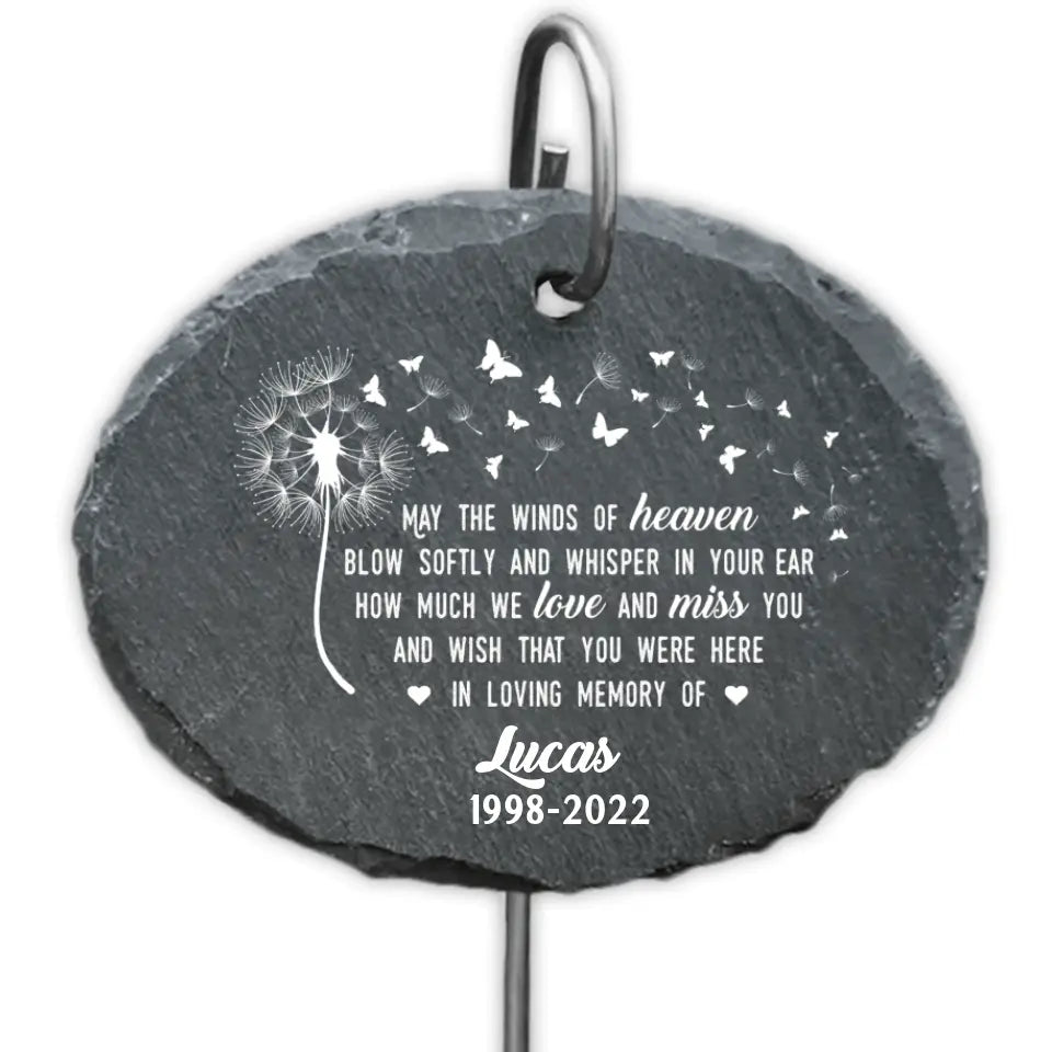 May the Winds of Heaven Blow Softly - Personalized Garden Slate