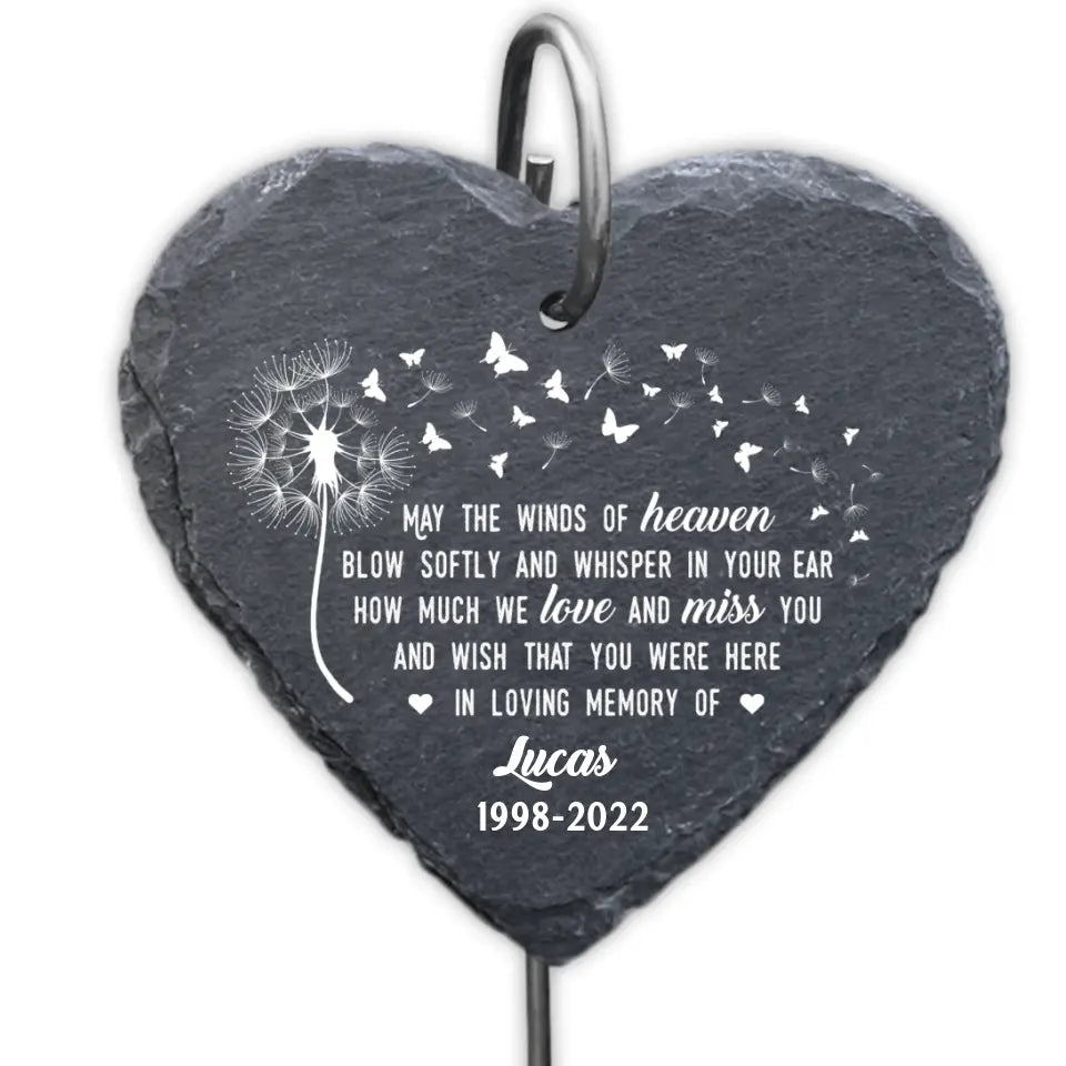 May the Winds of Heaven Blow Softly - Personalized Garden Slate
