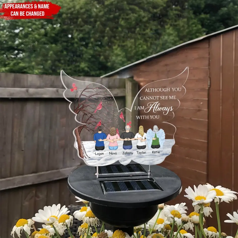 Although You Cannot See Me I Am Always With You - Personalized Solar Light, Gift For Memorial