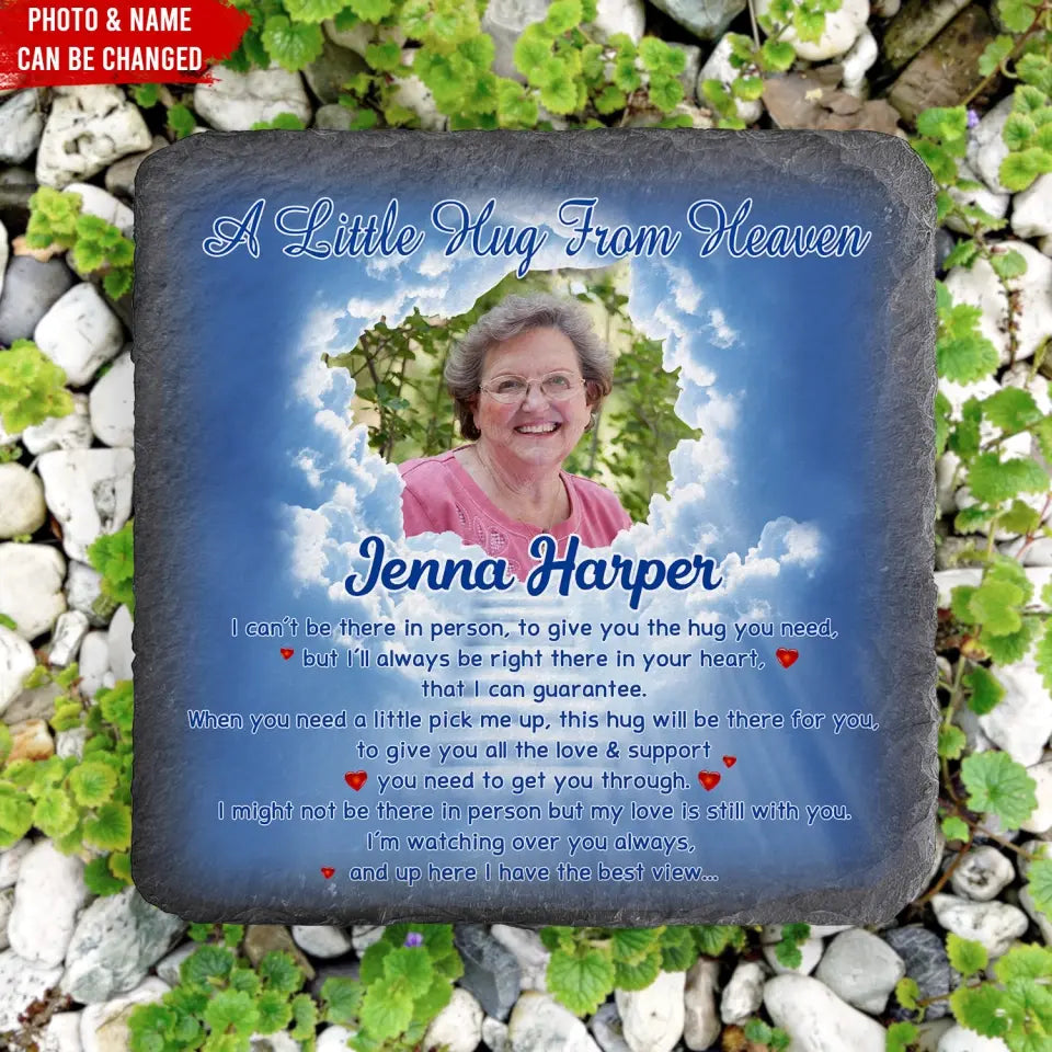 A Little Hug From Heaven -  Personalized Memorial Stone, Memorial Gift