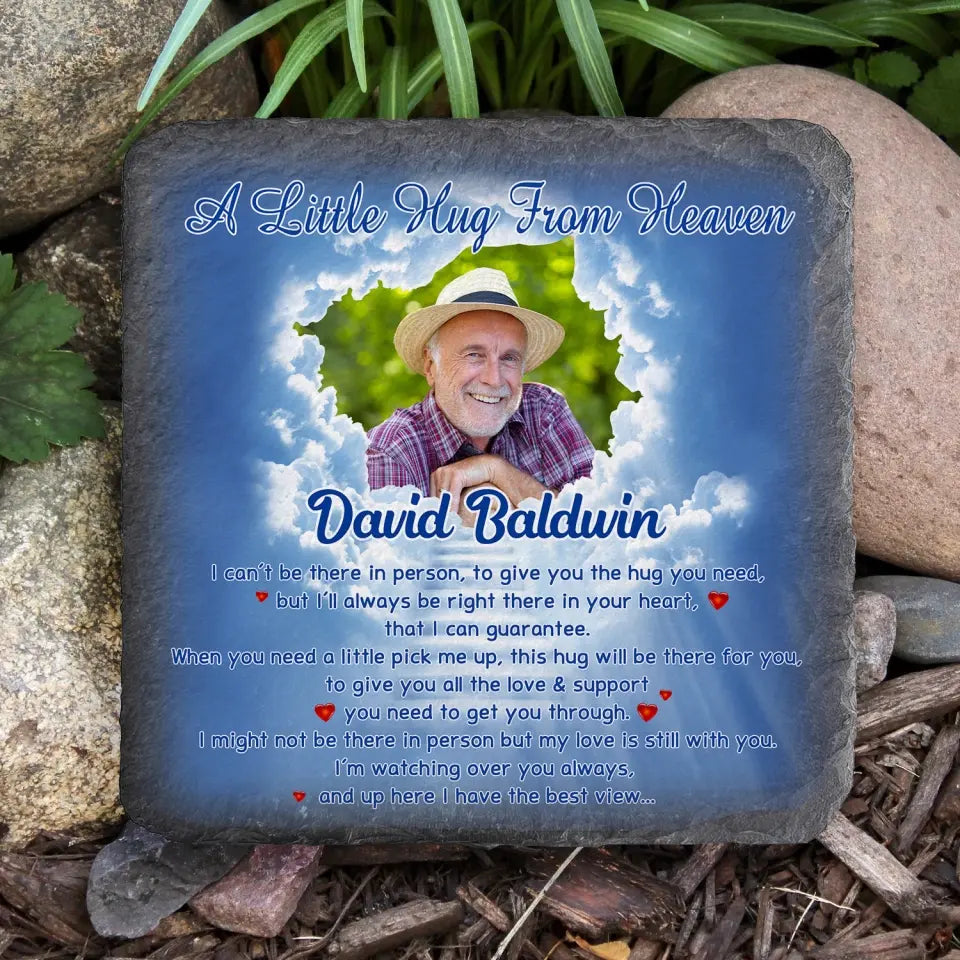 A Little Hug From Heaven -  Personalized Memorial Stone, Memorial Gift