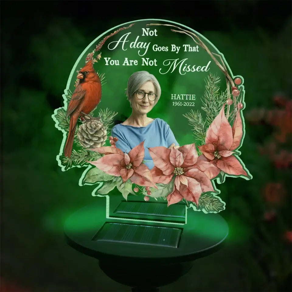 Not A Day Goes By That You Are Not Missed - Personalized Solar Light, Memorial Gift