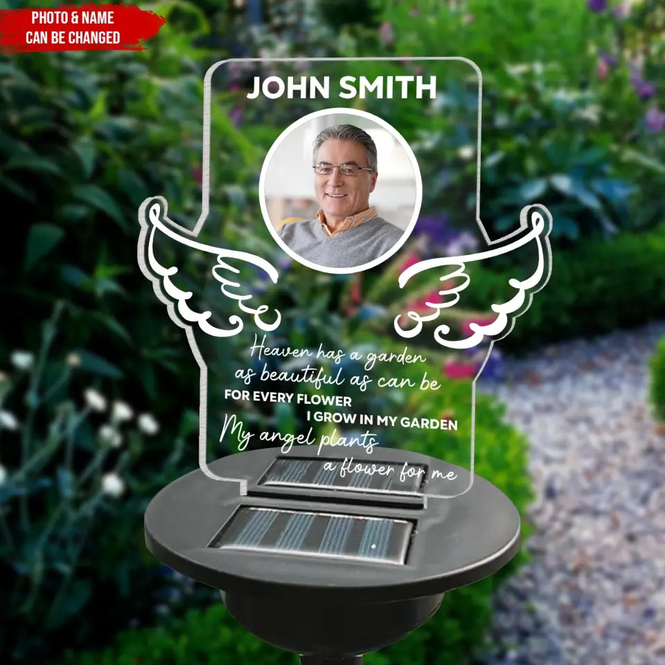 Heaven Has A Garden As Beautiful As Can Be - Personalized Memorial Solar Light