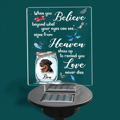 Heaven Show Up To Remind You Love Never Dies - Personalized Solar Light, Remembrance Gift For Loss Of Loved One