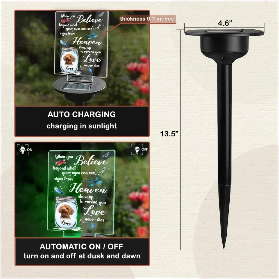 Heaven Show Up To Remind You Love Never Dies - Personalized Solar Light, Remembrance Gift For Loss Of Loved One